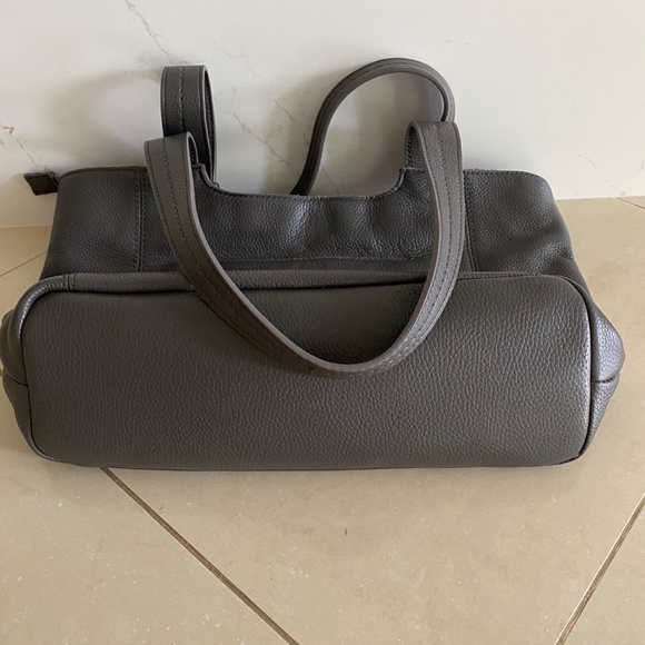 THE SAK De Young Pebbled Slate Gray Leather Hobo Tote Supple Shoulder Bag - Picture 6 of 10